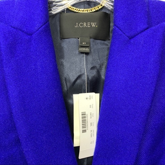 NWT J. Crew blue wool Parke topcoat coat 2 2T XS - Picture 7 of 7